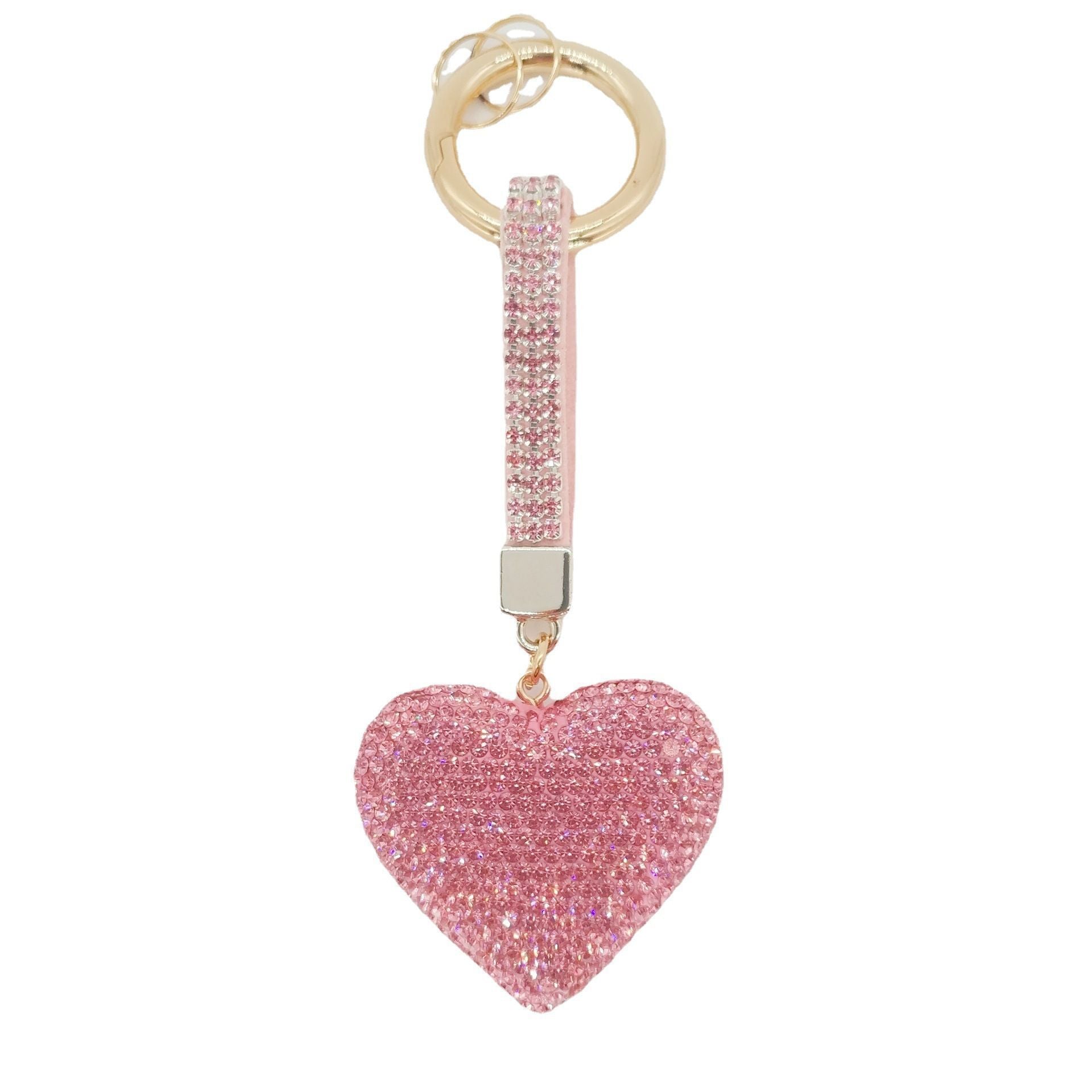 Wholesale Diamond Inlaid Clay Peach Heart Keychains